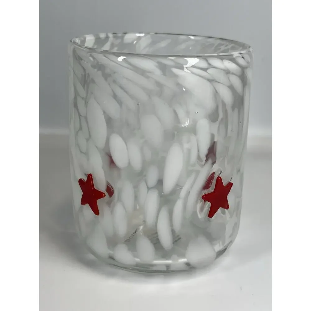 Anthropologie Icon Confetti Star White Juice Glass